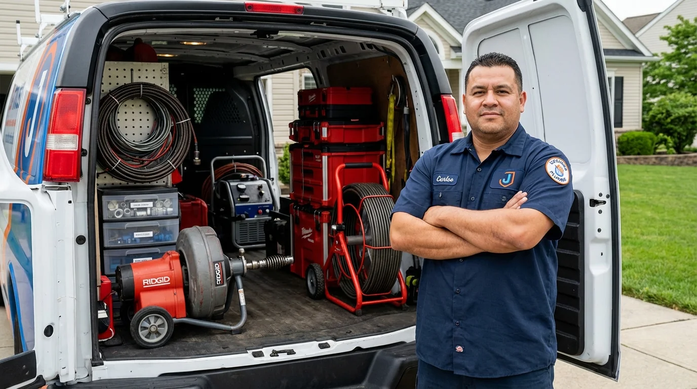 Professional drain cleaning equipment and Johns Plumbing LLC plumber in Newberry