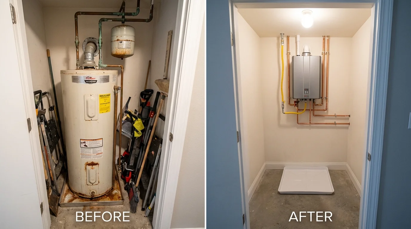 Tank water heater versus wall-mounted tankless unit comparison for Newberry, MI homeowners
